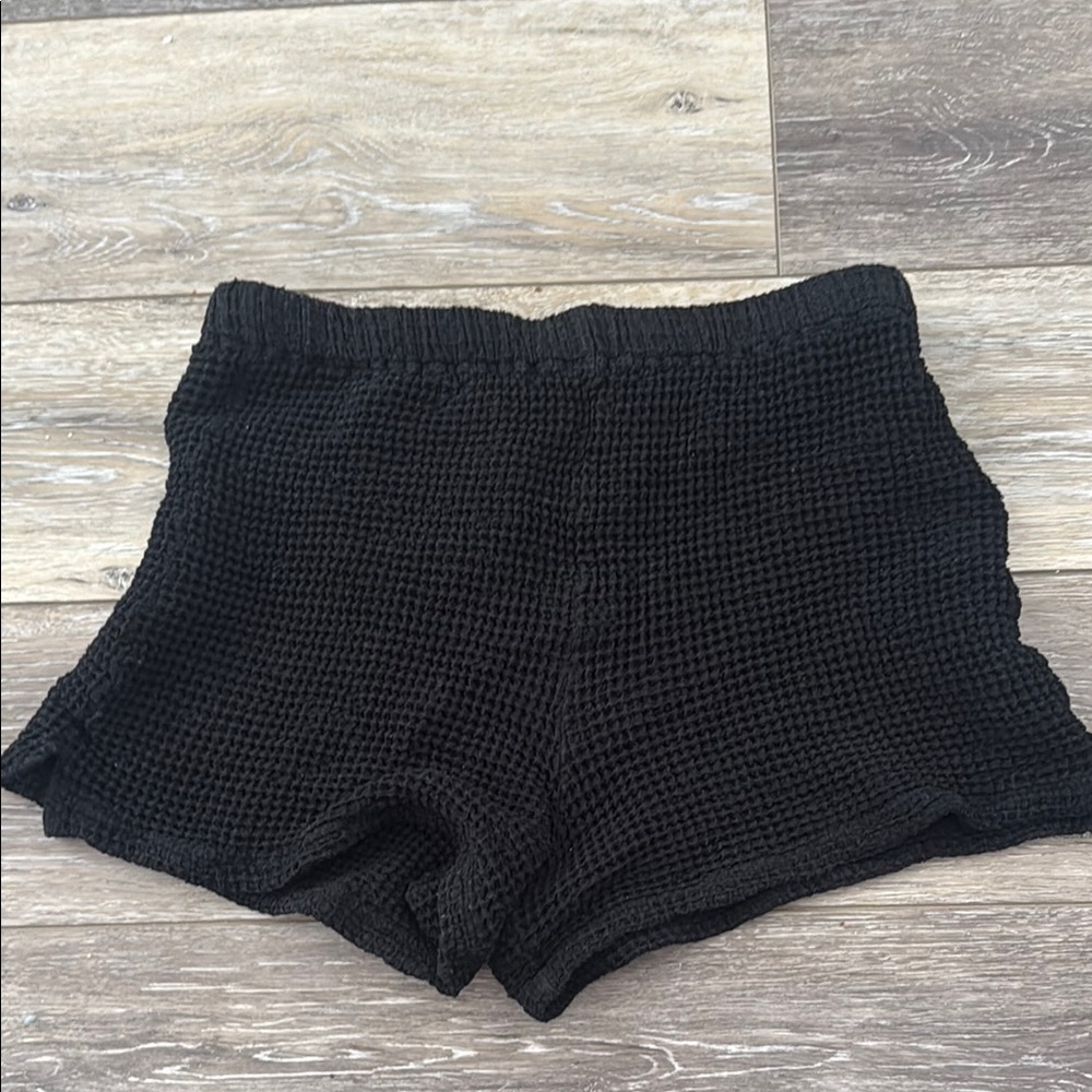 DONNI. Black Athletic Shorts with Elastic Waistband